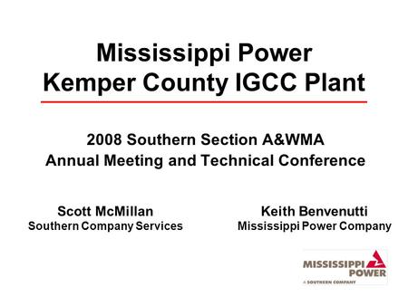 Mississippi Power Kemper County IGCC Plant