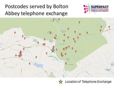 Postcodes served by Bolton Abbey telephone exchange Location of Telephone Exchange.