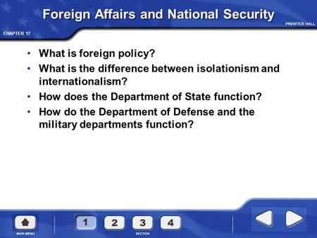Foreign Affairs and National Security