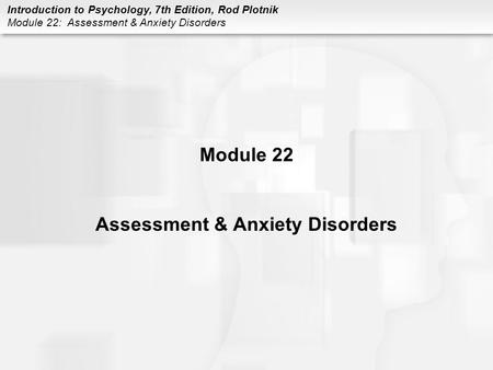 Assessment & Anxiety Disorders