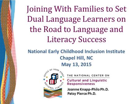 National Early Childhood Inclusion Institute