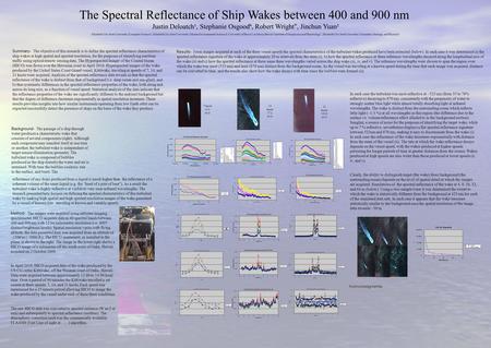 The Spectral Reflectance of Ship Wakes between 400 and 900 nm Summary- Summary- The objective of this research is to define the spectral reflectance characteristics.