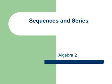 Sequences and Series Algebra 2.