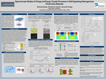 POSTER TEMPLATE BY: www.PosterPresentations.com Spectroscopic Studies of Charge and Energy Transfer Processes in Self-Organizing Heterogeneous Photovoltaic.