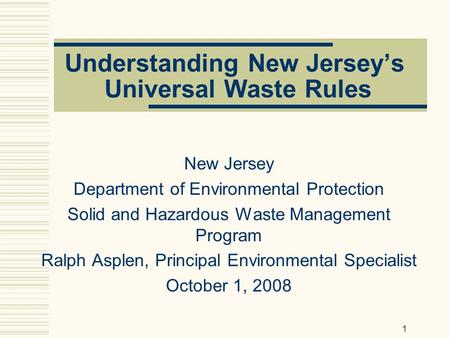Understanding New Jersey’s Universal Waste Rules