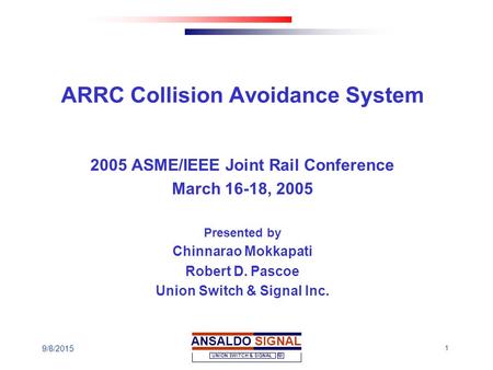 ARRC Collision Avoidance System