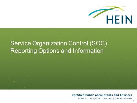 Service Organization Control (SOC) Reporting Options and Information