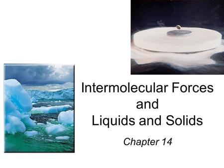 Intermolecular Forces and Liquids and Solids Chapter 14.