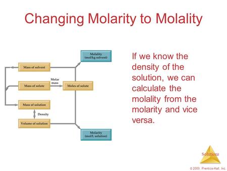 Changing Molarity to Molality
