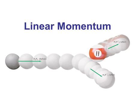 Linear Momentum Chapter Opener. Caption: Conservation of linear momentum is another great conservation law of physics. Collisions, such as between billiard.