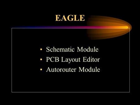 EAGLE Schematic Module PCB Layout Editor Autorouter Module.