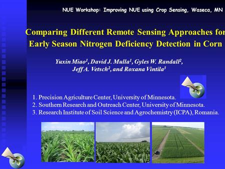 NUE Workshop: Improving NUE using Crop Sensing, Waseca, MN