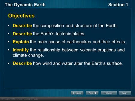 Objectives Describe the composition and structure of the Earth.