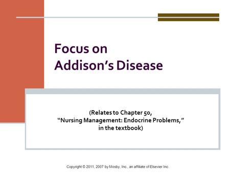Focus on Addison’s Disease