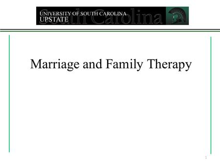 Marriage and Family Therapy 1.  Couples and Family Therapy  Family Therapy Graduate Programs  The Development of Family Therapy  Assessment of Family.