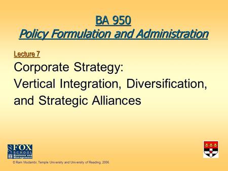 BA 950 Policy Formulation and Administration