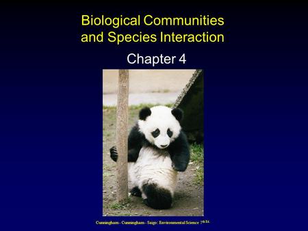 Biological Communities and Species Interaction