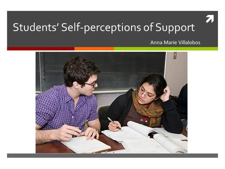  Students’ Self-perceptions of Support Anna Marie Villalobos.