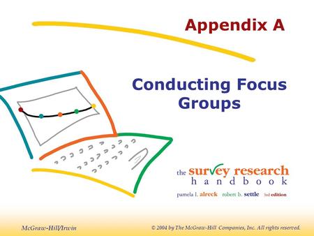 McGraw-Hill/Irwin © 2004 by The McGraw-Hill Companies, Inc. All rights reserved. Appendix A Conducting Focus Groups.