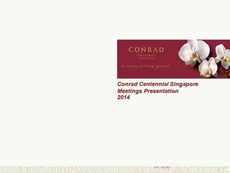 Conrad Centennial Singapore Meetings Presentation 2014.