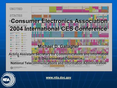 Consumer Electronics Association 2004 International CES Conference Consumer Electronics Association 2004 International CES Conference Michael D. Gallagher.