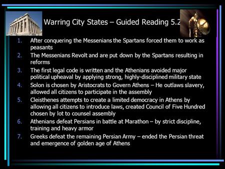 Warring City States – Guided Reading 5.2