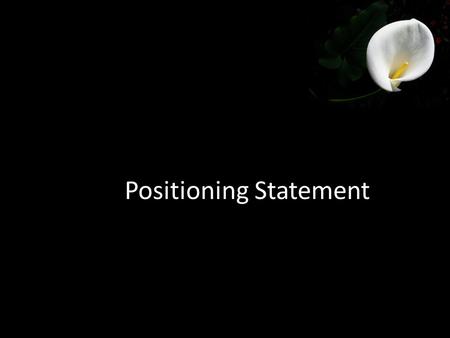 Positioning Statement
