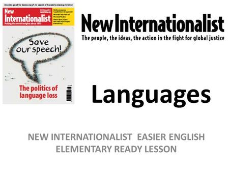 Languages NEW INTERNATIONALIST EASIER ENGLISH ELEMENTARY READY LESSON.