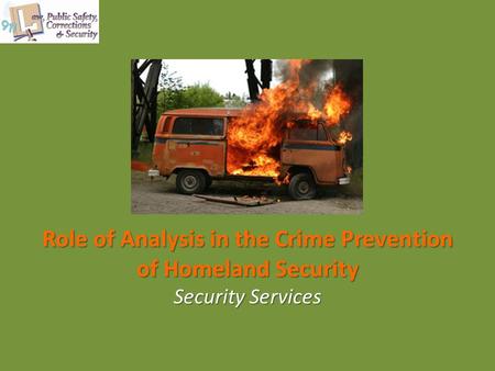 Role of Analysis in the Crime Prevention of Homeland Security Security Services.