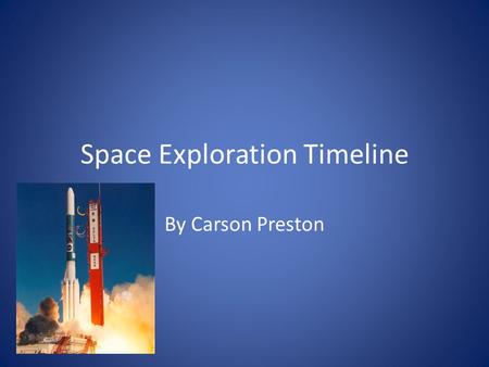 Space Exploration Timeline By Carson Preston. 1900-1979.