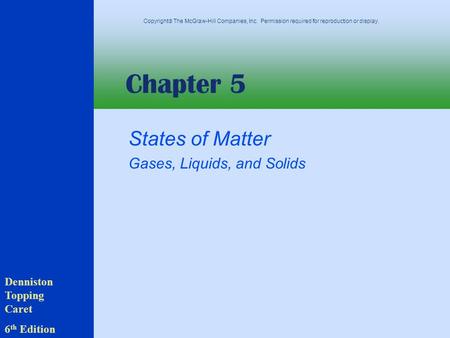 States of Matter Gases, Liquids, and Solids