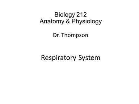 Biology 212 Anatomy & Physiology