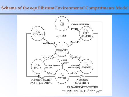 Scheme of the equilibrium Environmental Compartments Model.