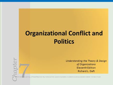 Organizational Conflict and Politics