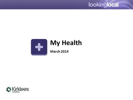 It is… My Health March 2014. It is… Overview My Health App -My Health is available on iOS & Android for smartphones and tabletsiOS Android -Launched as.