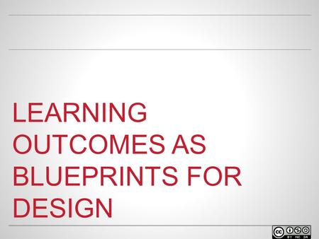 LEARNING OUTCOMES AS BLUEPRINTS FOR DESIGN. WELCOME o Facilitator name Position at university Contact info.