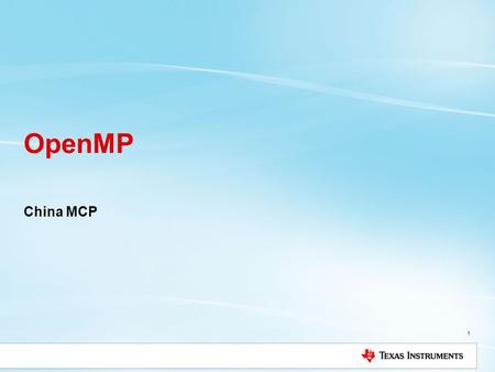 OpenMP China MCP.