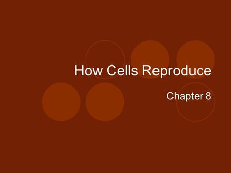 How Cells Reproduce Chapter 8. Have you ever wondered… How you grow from one cell to billions? How your cuts heal? Hair grows? How some animals regenerate.