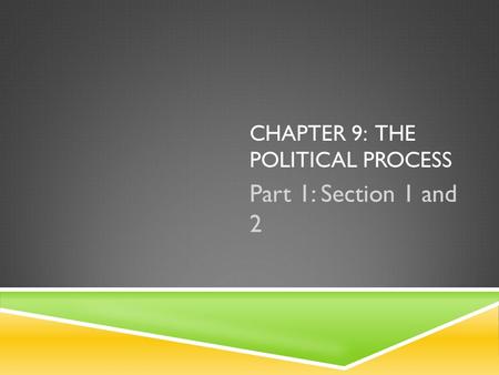 Chapter 9: the political process