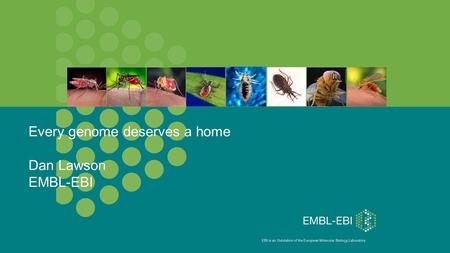 EBI is an Outstation of the European Molecular Biology Laboratory. Every genome deserves a home Dan Lawson EMBL-EBI.