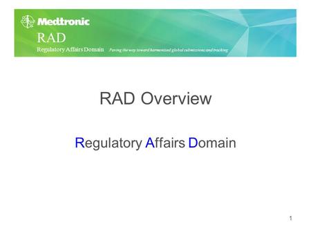 Regulatory Affairs Domain