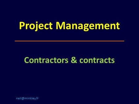 Contractors & contracts