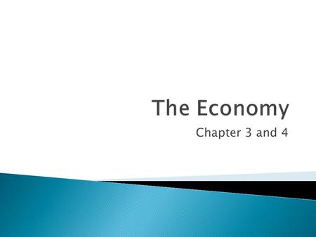 The Economy Chapter 3 and 4.