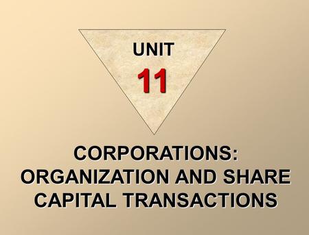 CORPORATIONS: ORGANIZATION AND SHARE CAPITAL TRANSACTIONS