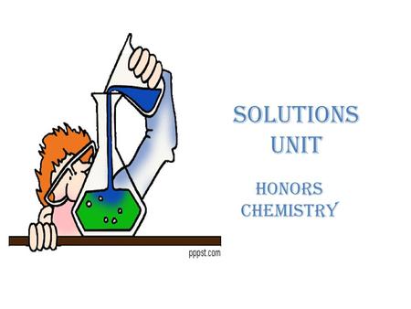 Solutions Unit Honors Chemistry.