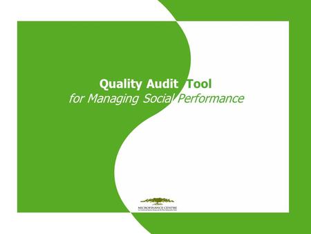 Quality Audit Tool for Managing Social Performance.