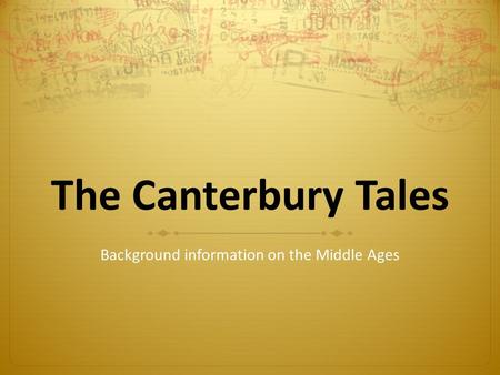Background information on the Middle Ages
