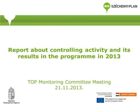 Report about controlling activity and its results in the programme in 2013 TOP Monitoring Committee Meeting 21.11.2013.