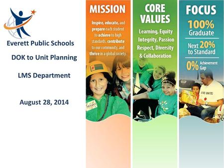 Everett Public Schools DOK to Unit Planning LMS Department August 28, 2014.