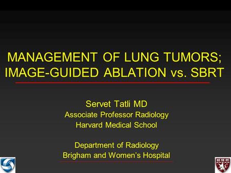 MANAGEMENT OF LUNG TUMORS; IMAGE-GUIDED ABLATION vs. SBRT